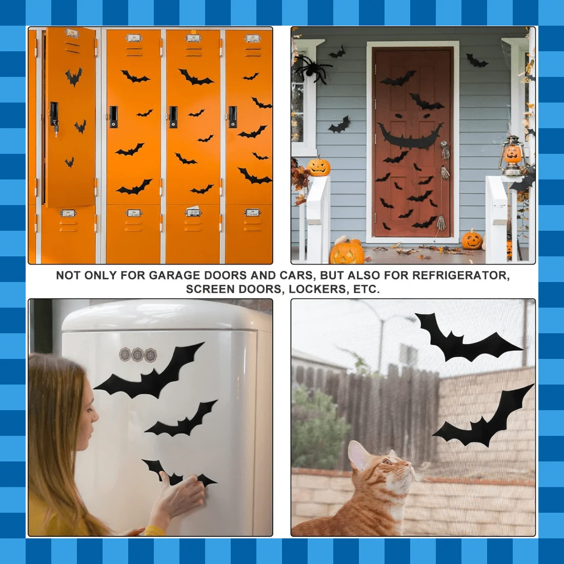 ملصقات خفاش سوداء واقعية ثلاثية الأبعاد لجميع القديسين، ملصقات جدارية PVC قابلة للإزالة للحفلات الداخلية والخارجية والمنزل وديكور السيارة