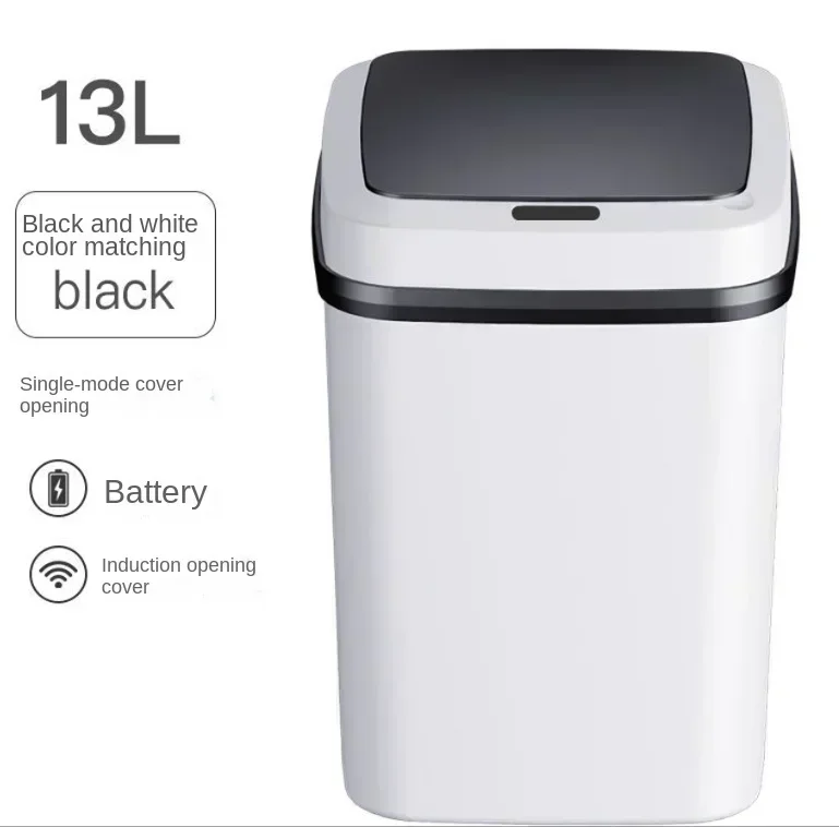 Intelligent Household Waste Bin with Lid for Toilet Living Room Creative Bathroom Automatic Induction Waste Bin