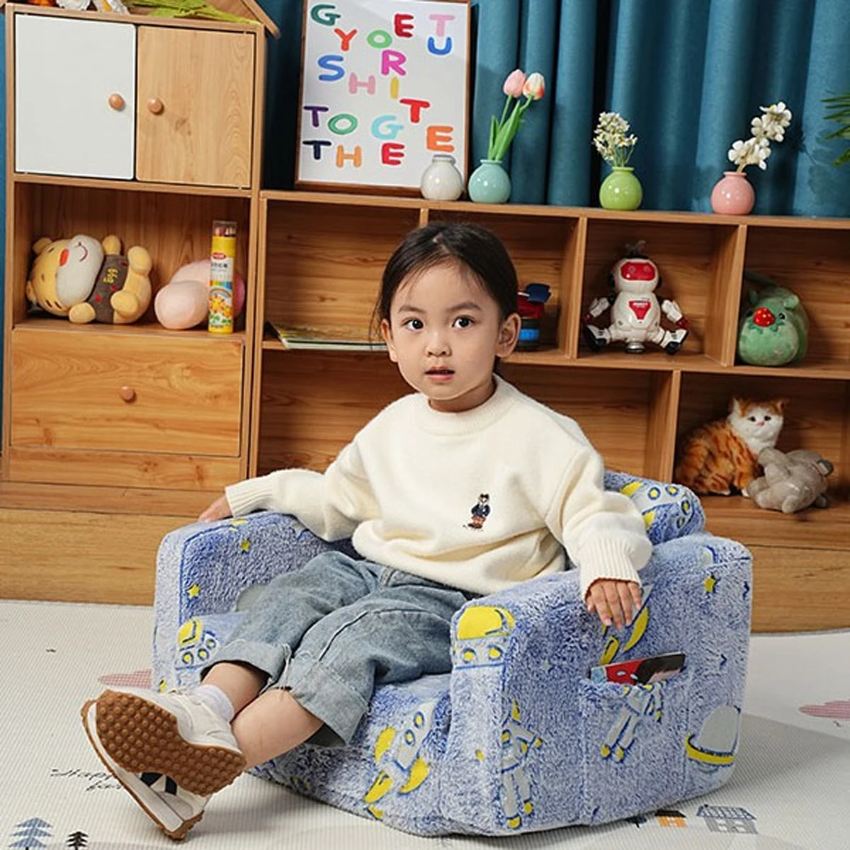 

Children'S Small Folding Sofa Kindergarten Cartoon Boy Girl Recliner Chair Baby Tatami Lazy Sofa