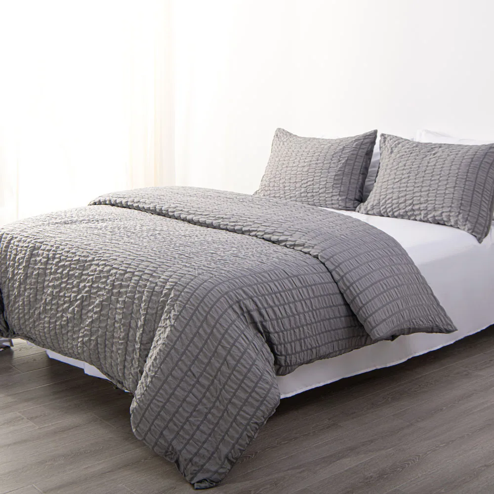 

Ntbay 3/2-Piece Ultra Soft and Cozy Textured Seersucker Duvet Cover Set (Not Include Comforter and pillow)