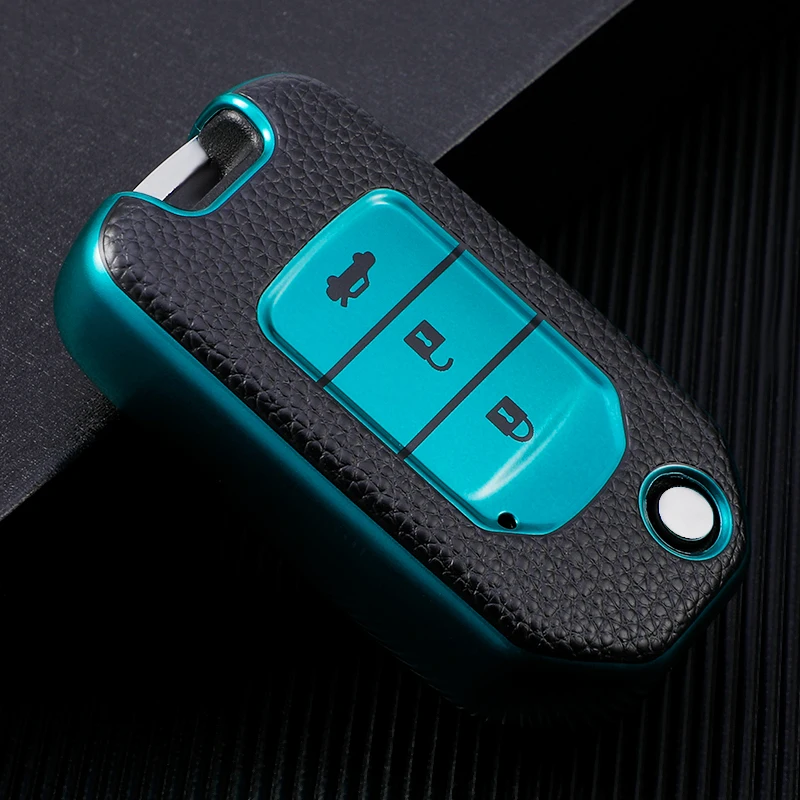Leather Car Remote Key Case Cover for Honda CivIc HRV CRV XRV Crider Odyssey Fit Freed 2015 - 2018 Remote Key Protection