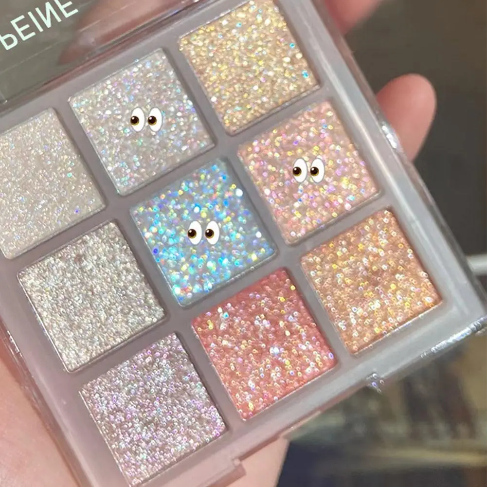 Nine-color Eyeshadow Colorful Delicate Texture Long-lasting Waterproof Pearly Glitter Eyeshadow Pigments Eye Makeup Cosmetics