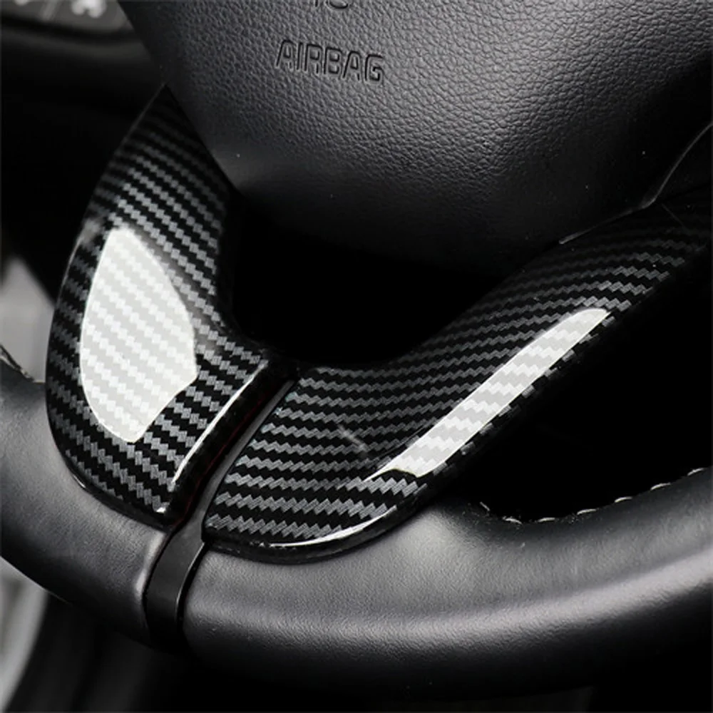 Carbon Fiber Style ABS Car Steering Wheel Cover Trim For Hyundai i30 Elantra GT 2018 2019 2020