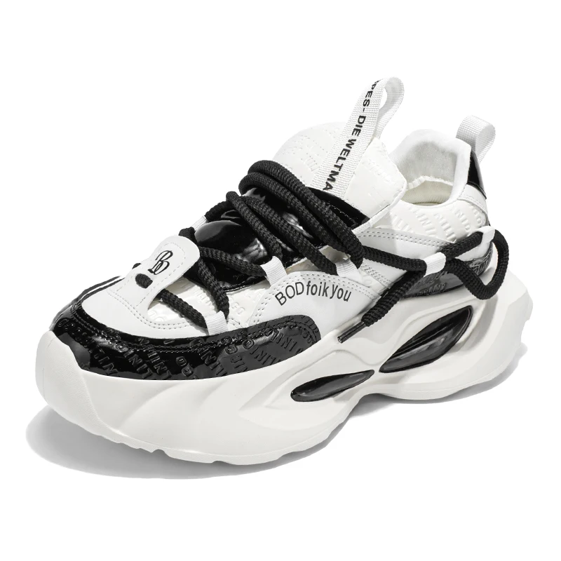 

Thick soled height increasing fashionable casual shoes, dad shoes, men's motorcycle shoes