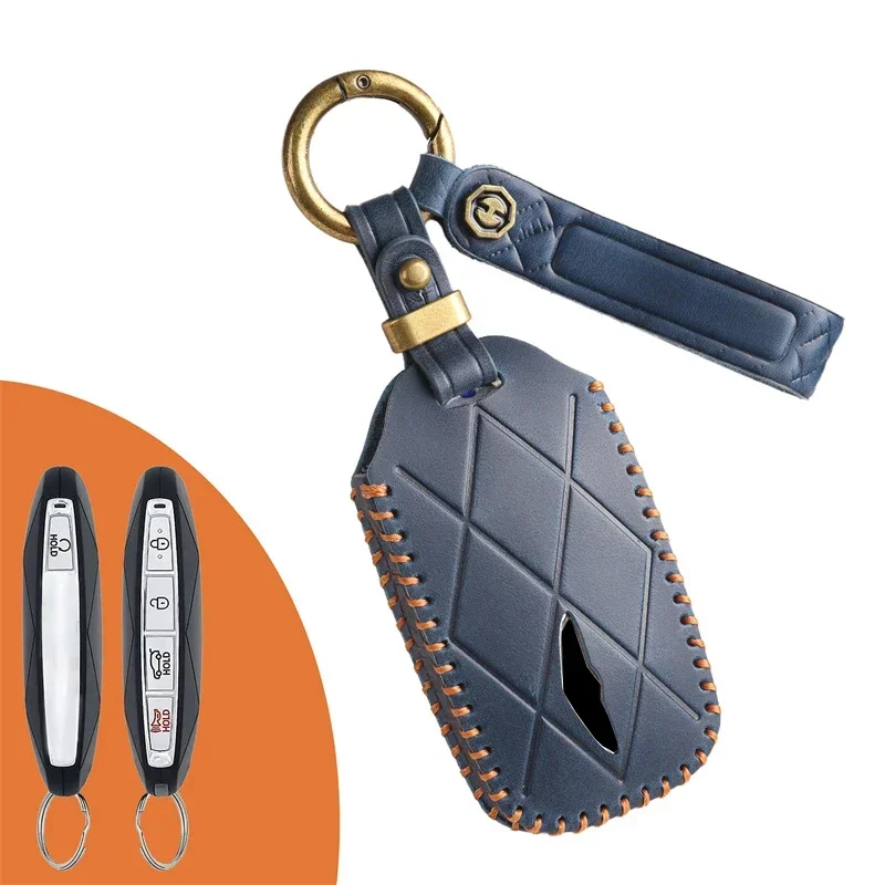 For Hyundai Genesis G80 2023 2024 2025 G70 G90 G90RS4 GV60 GV80 Auto Accessory New Leather Car Key Cover Smart Remote Fobs Case