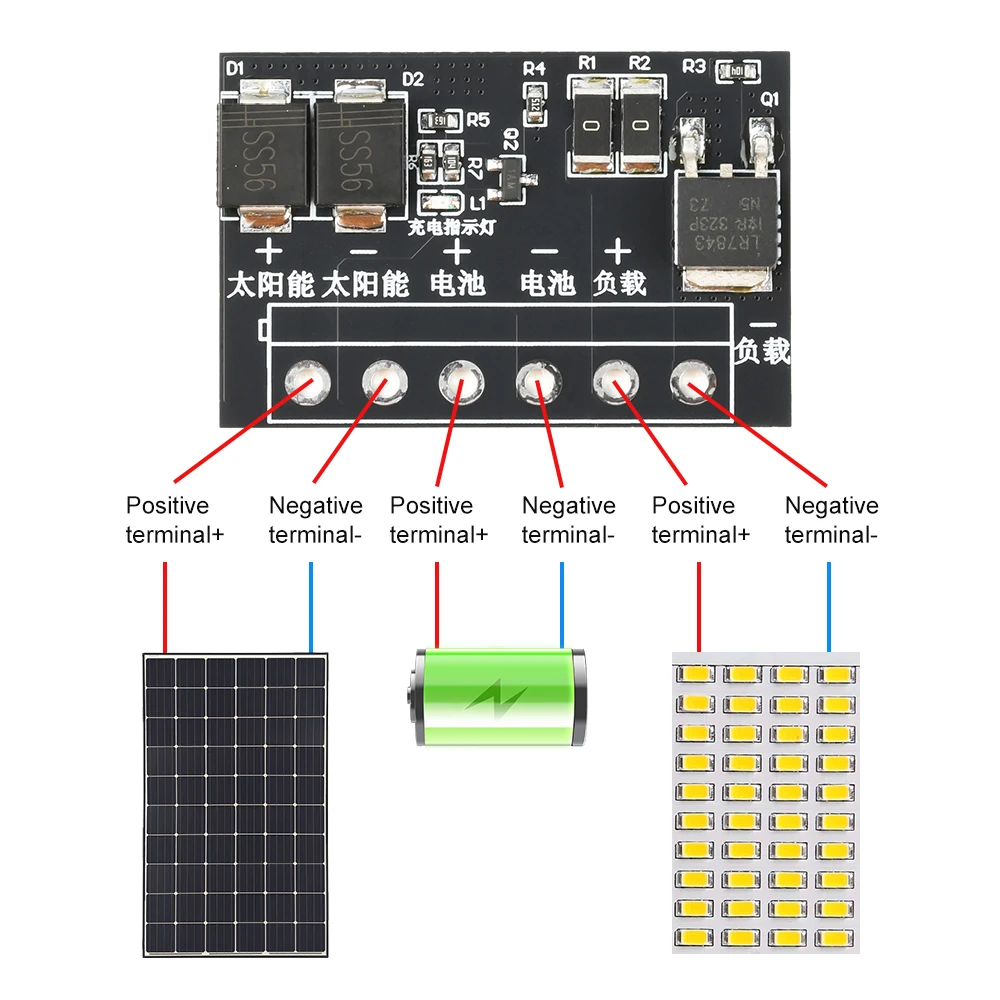 1pcs DC 3-45V Solar Charge Controller Automatic LED Light Driver Board for Solar Panels Battery Systems DIY Lighting