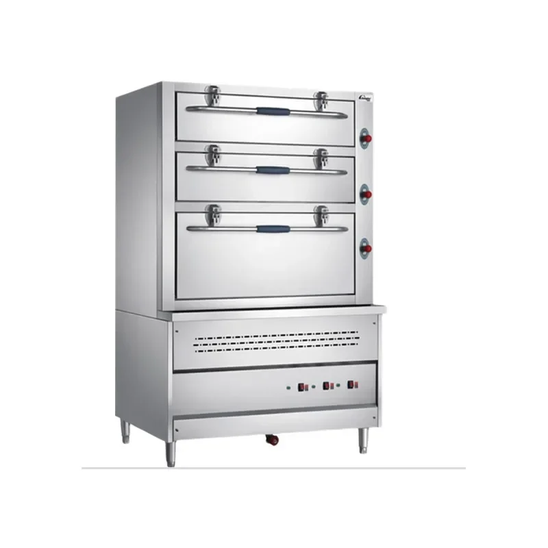 CN-W-90 Seafood steam cabinet, electric three door steam cabinet, multi door large gas steam cabinet