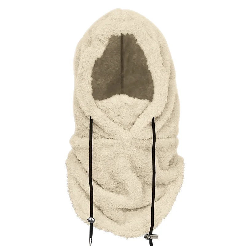 겨울 따뜻한 얼굴 마스크 북극 양털 사이클링 모자 남성 여성, 적합한 야외 낚시 스키 스노우 보드 두꺼운 후드