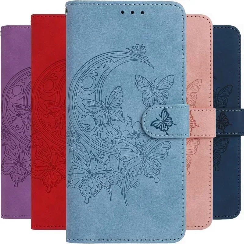 

Pop Cute Moon Butterfly Case For Xiaomi Poco C3 C75 Redmi 9A 9C A1 A3 Pro A5 10 10A 10C 11A 12C 13 13C 14C 14R 5G Wallet Cover #