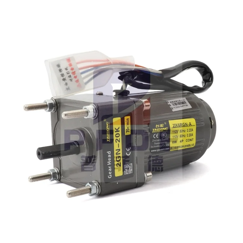 جديد 6 واط محرك تيار متردد 110 فولت 220 فولت 50/60 هرتز سرعة منخفضة محرك مخفض كهربائي صغير مع وحدة تحكم في سرعة التيار المتناوب CW CCW للطباعة الجديدة