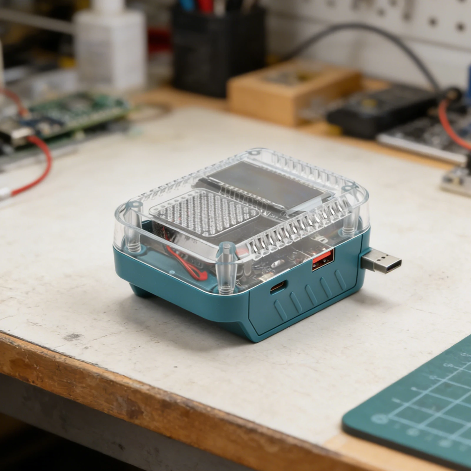 Smartly Designed 140W Lithium Battery Adapter Offering Safe Charging Solutions with Integrated Digital Monitoring Screen