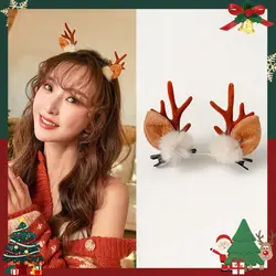 Fashion Cute Antler Hairpin Snowman Santa Claus Retro Hair Claw Merry Christmas Headdress Xmas Ornaments Kids Gifts