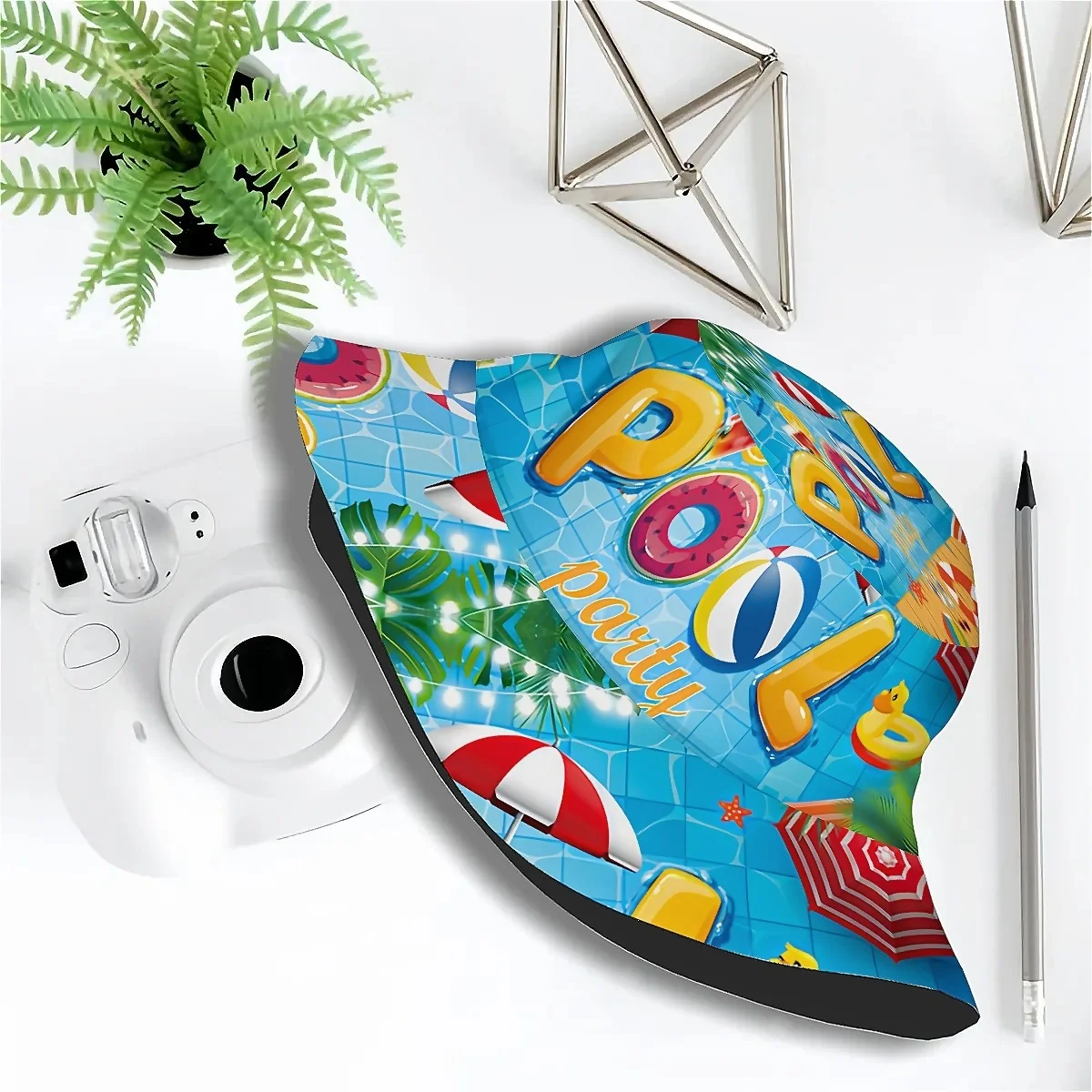Pool Party Decoration Fisherman's Hat Unisex Printed Fisherman Hat Stylish Hat with Fun Personality Outdoor Vacation Golf Beach