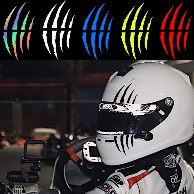 

1SET Holographic/White/Blue/Yellow/Red Claw Mark Stickers Waterproof Vinyl Decal for Helmet Motorcycle Car