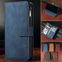Zipper Leather Case for Samsung Galaxy A15 A25 A35 A55 A05S A14 A34 A54 A04S A13 A33 A53 A73 A12 A22 A32 A52 Flip Wallet Cover