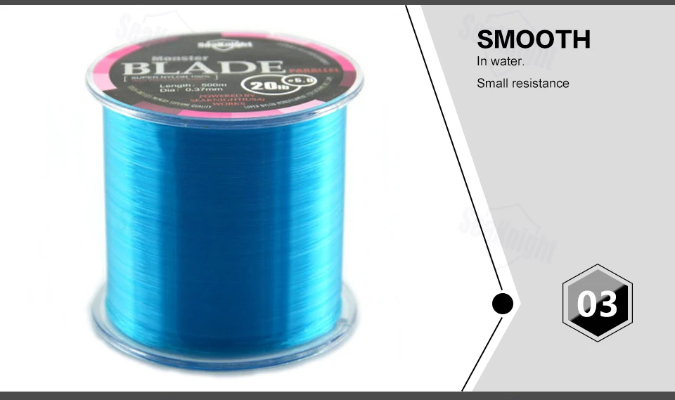 SeaKnight Marke 500M Nylon-Monofilament Hochfeste Angelschnur Superstark 35LB Karpfen-Angelschnur Blade-Serie – Detail 6