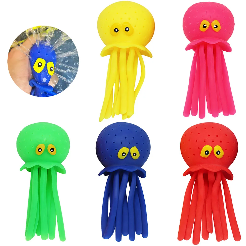 Sponge Water Absorbing Octopus Fun Toy Magical Water Spray Toy Squeeze Release Water Playing Toy Children's Gift Octopus Toy