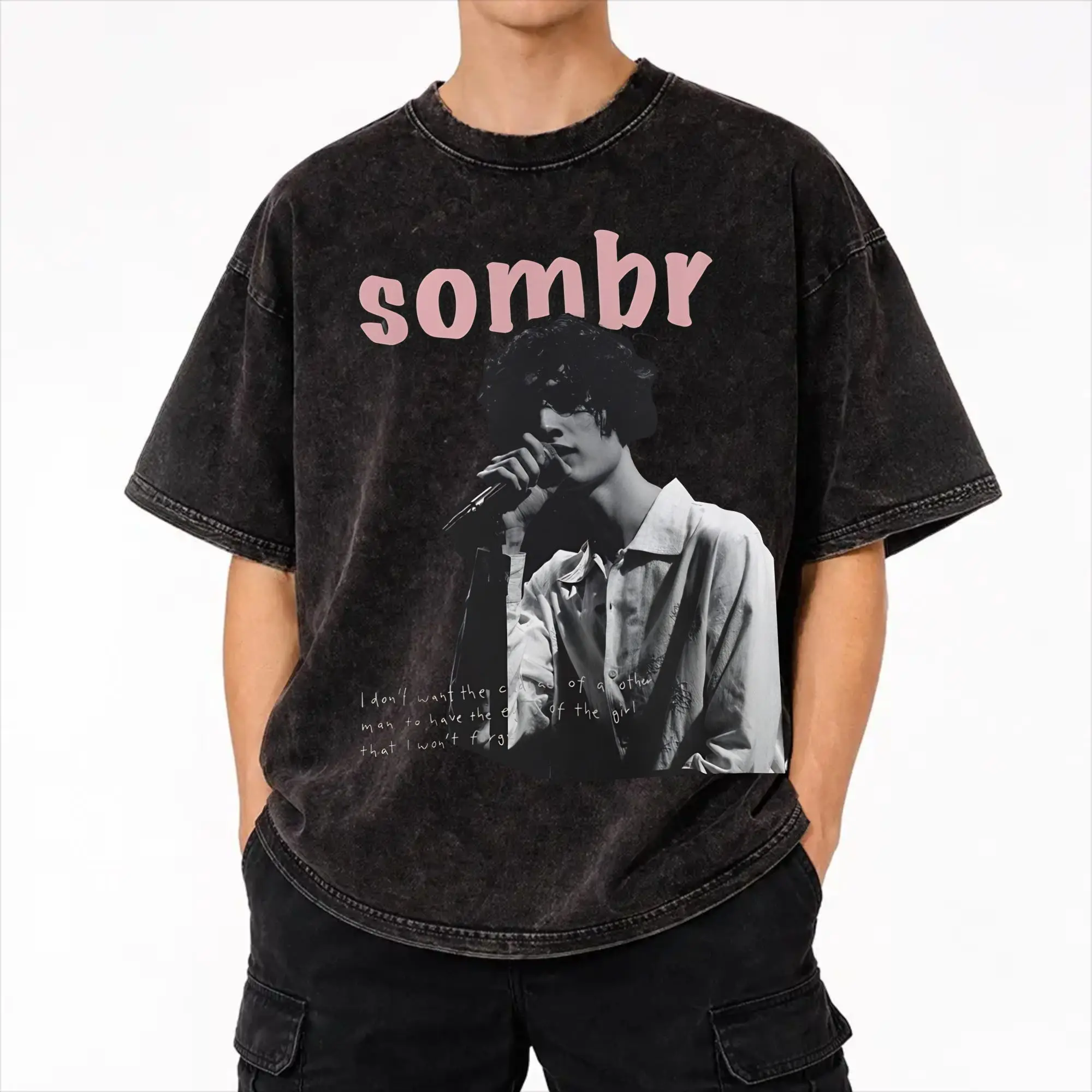 Sombr Youare The Reason World Tour 2026-2027 Merch Washed T Shirts Men Women Streetwear Hip Hop T-Shirts