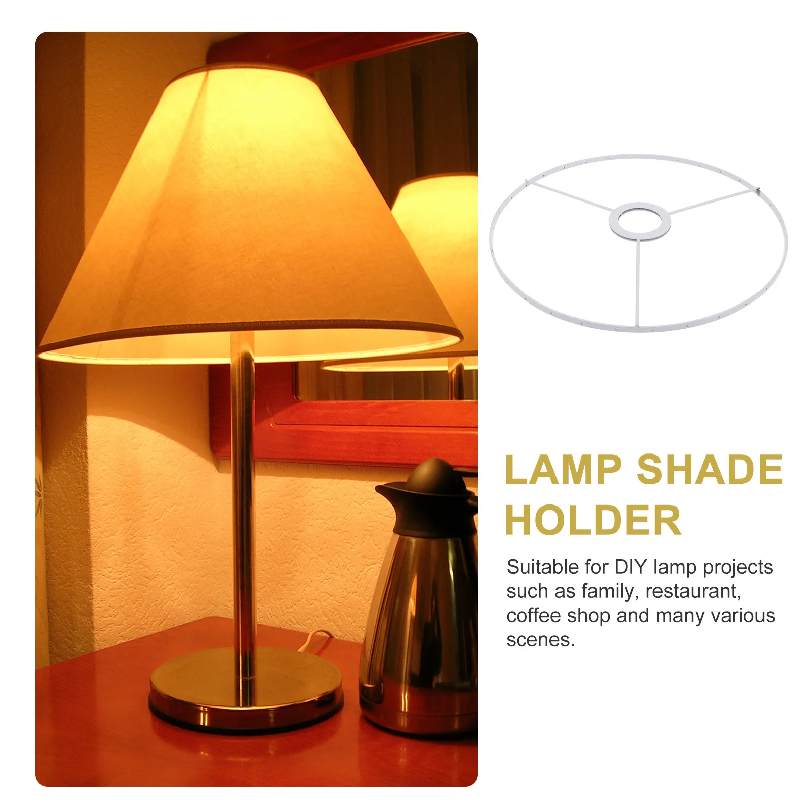 Lampshade Frame 28Cm Iron Wire Single Layer Solid Lamp Shade Holder Cage DIY Ceiling Lamp Light Fixture Accessories