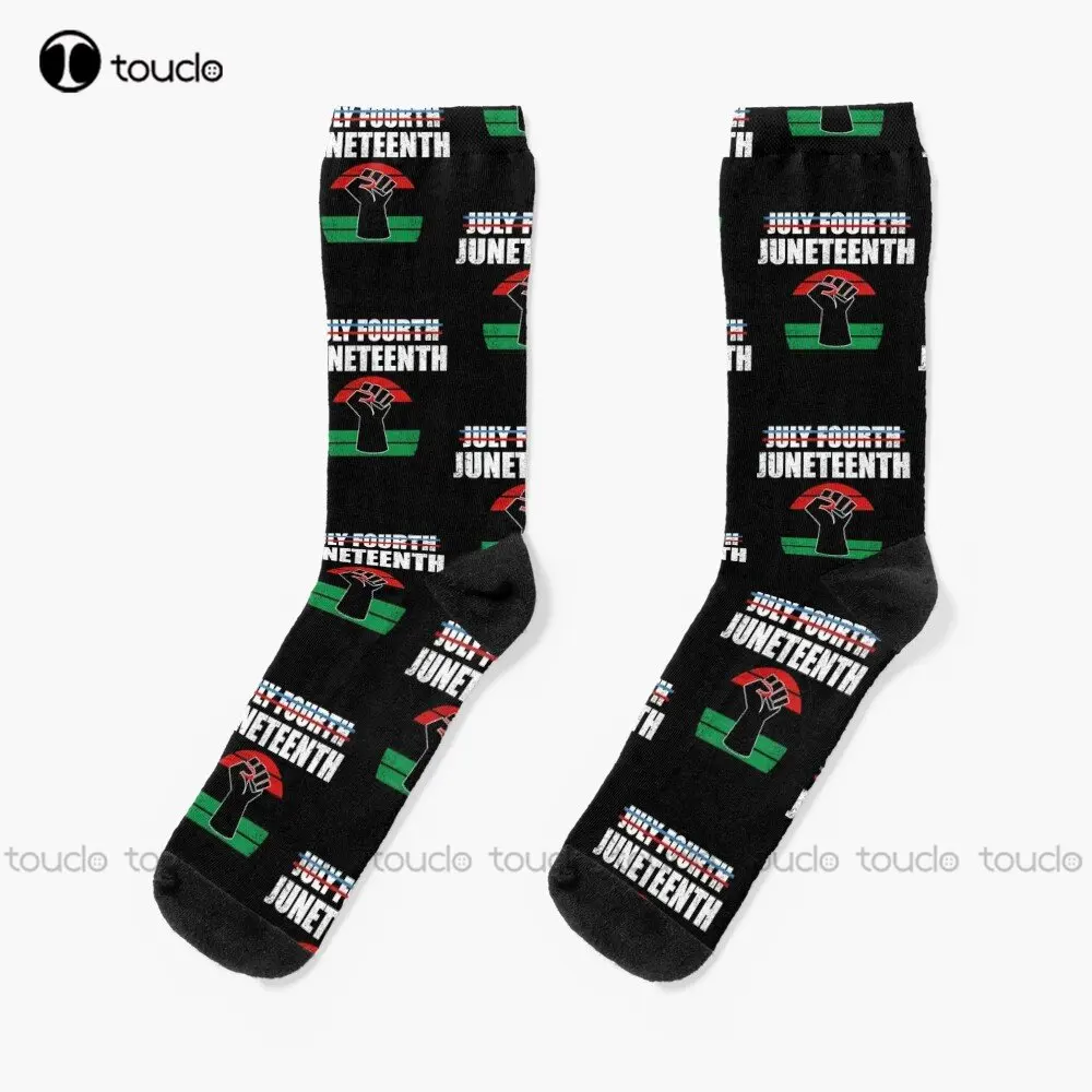 Juneteenth Black History Month 1865 19Th July Socks Soccer Socks Girls 360° Digital Printing Custom Gift Streetwear Funny Sock