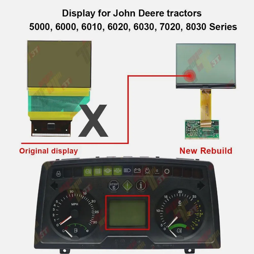 New LCD Display FOR John Deere Tractors Instrument Cluster Pixel Missing Repair