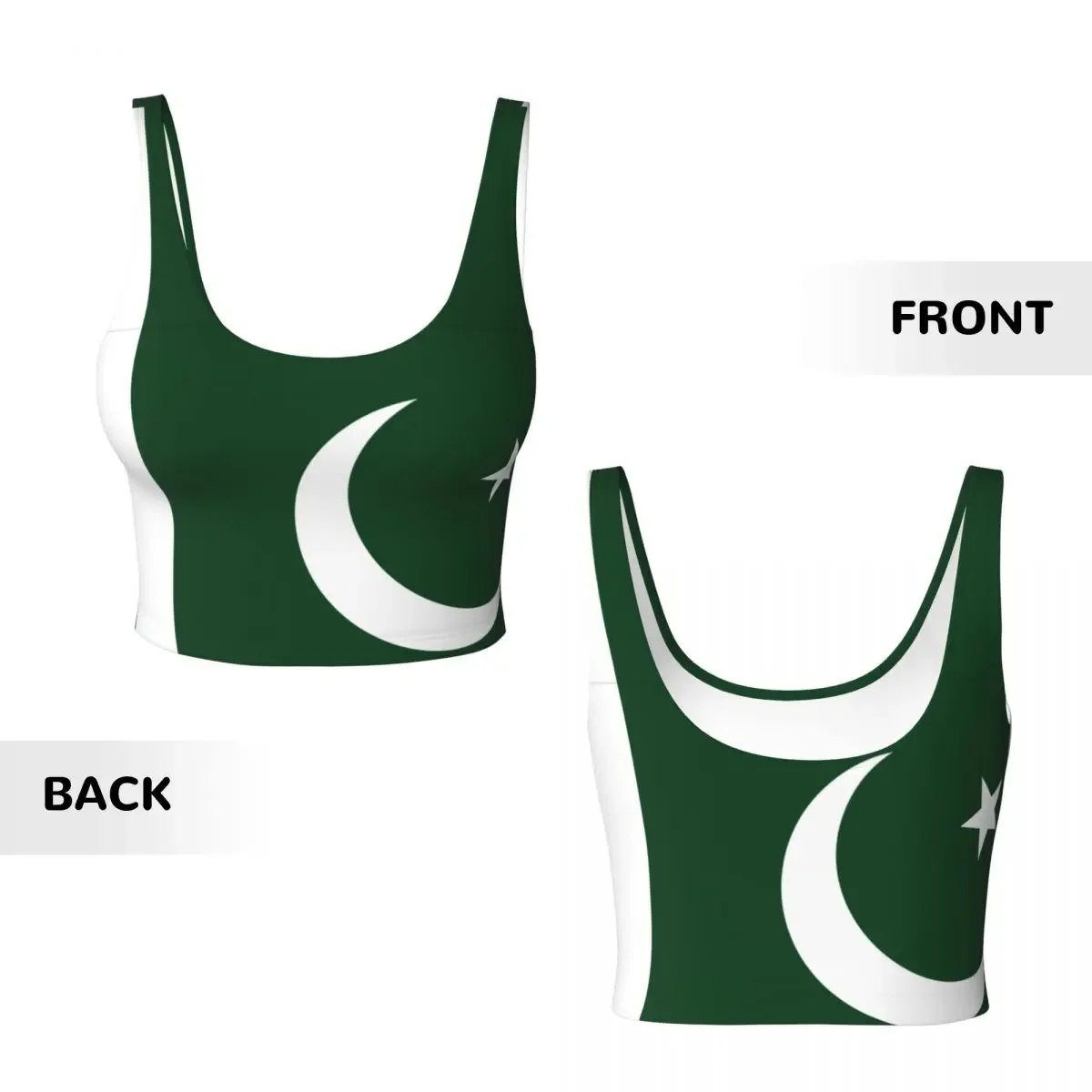 ヨガベスト女性ジムスポーツクロップトップスパキスタン国旗ストリートワークアウト通気性タンクトップ女性