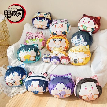 Demon Slachter Tanjiro Kamado Kochou Shinobu Giyu Tomioka Pluche Hanger Anime Perifere Cartoon Schattig Kussen Kawaii Zacht Kussen