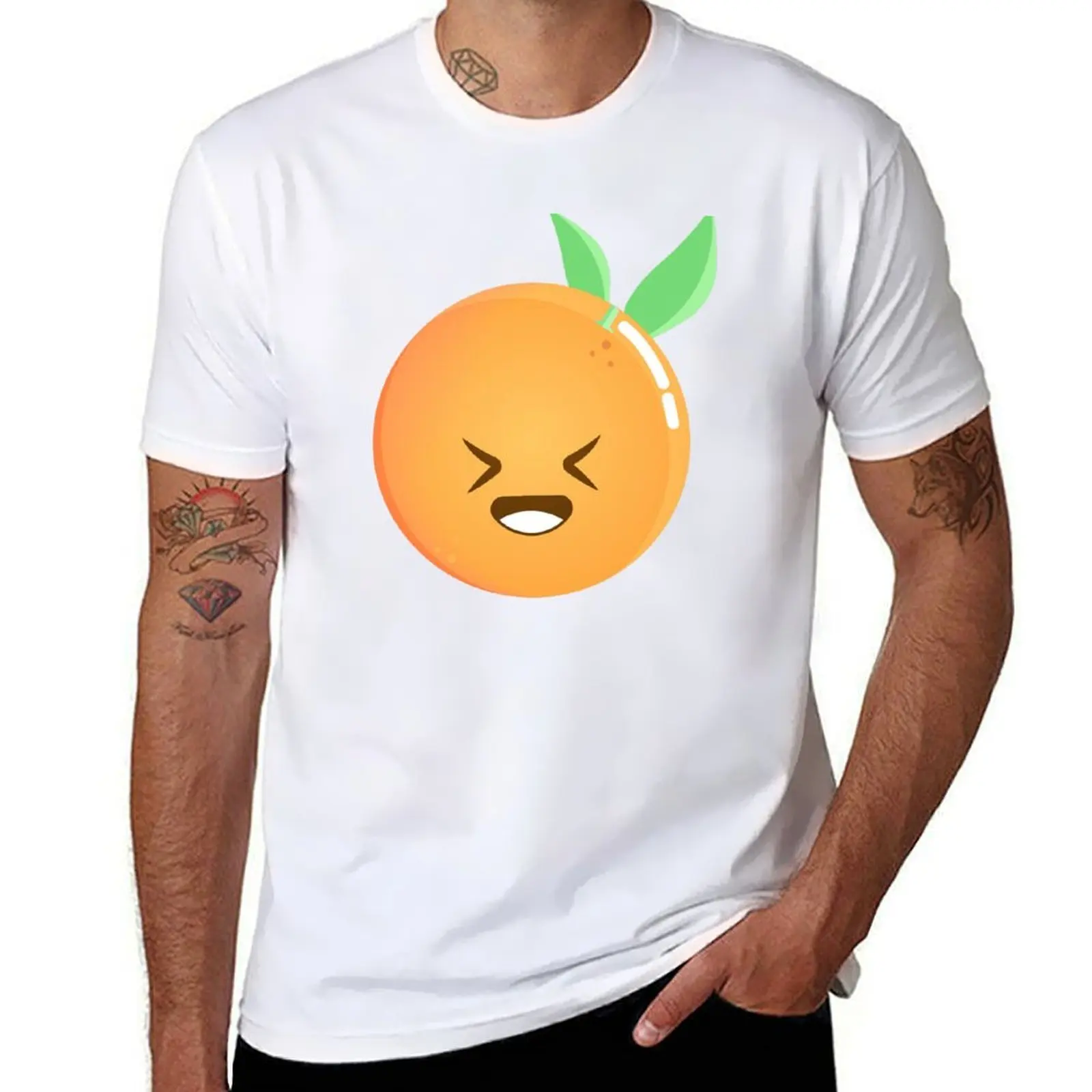 

Laughing Orange , Cute Fruit T-Shirt t shirts cotton 100% mens graphic t shirts T-Shirt