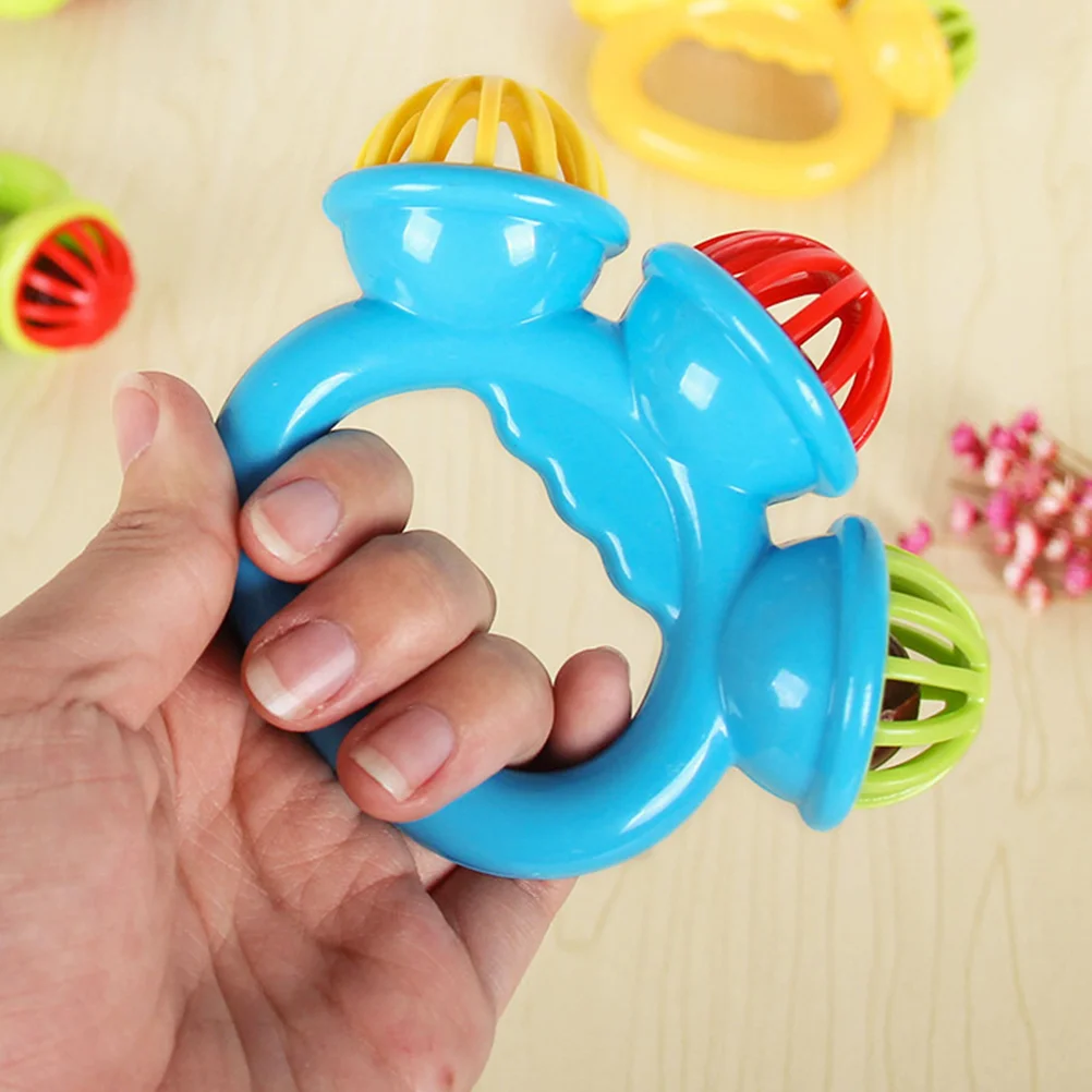 3 Pcs Soothing Toys Plastic Music Rattles Percussion Instrument Toddler Sled Tambourine Jingle Bell Small