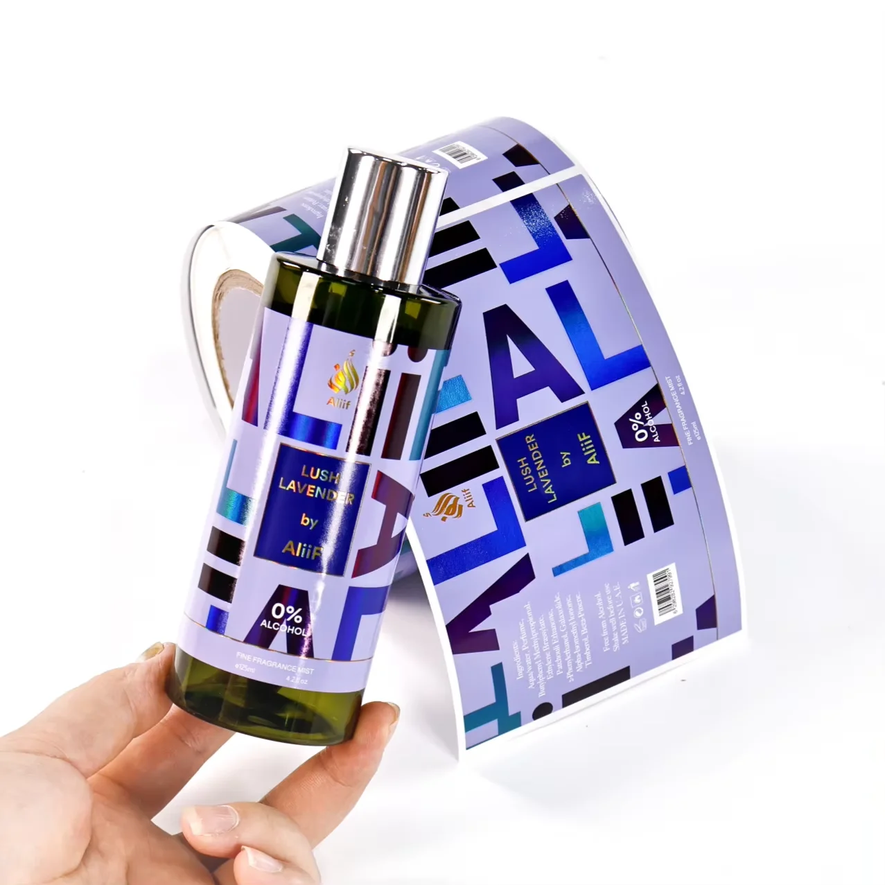 Custom Laser Material Body Spray Labels｜Glossy Finish｜Premium Bottle Stickers