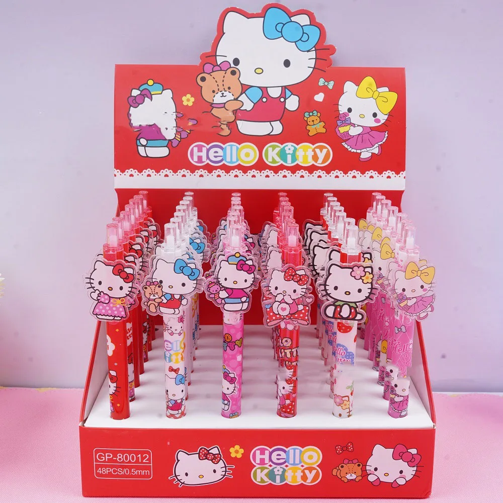 

Hello kitty Gel Pen Student Write Press Patch Quick-drying Pens 0.5mm Writing School Signature pen Stationery