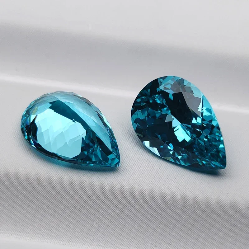 Lab Grown Paraiba Pear Shape VVS1 Gemstone for Charms Diy Jewelry Making Pendant Bracelet Materials Selectable  AGL Certificate