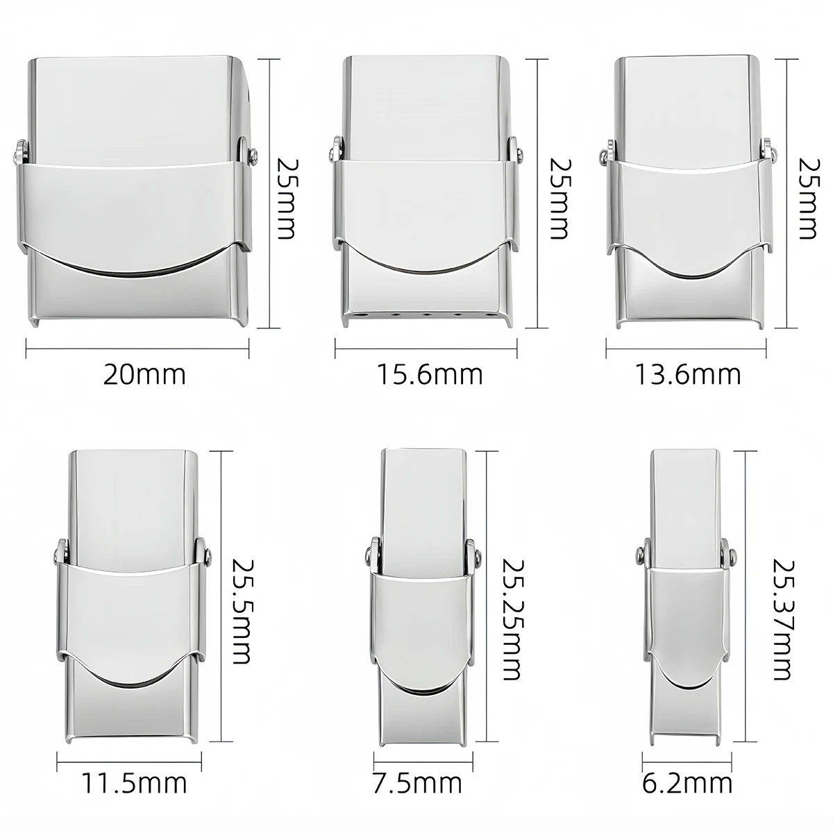 3pcs Stainless Steel Bracelet Clasp Crimp Jaw Hook Watch Band Connect Buckle for DIY Leather Silicone Bracelet Jewelry Making image 2