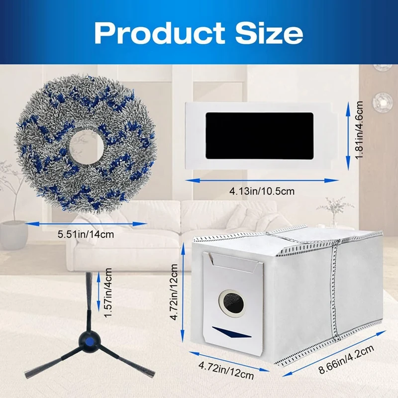 Ecovacs-ロボット掃除機deebot,サイドブラシ,HEPAフィルター,モップクロス,アクセサリー,t30,Omni,t30 pro