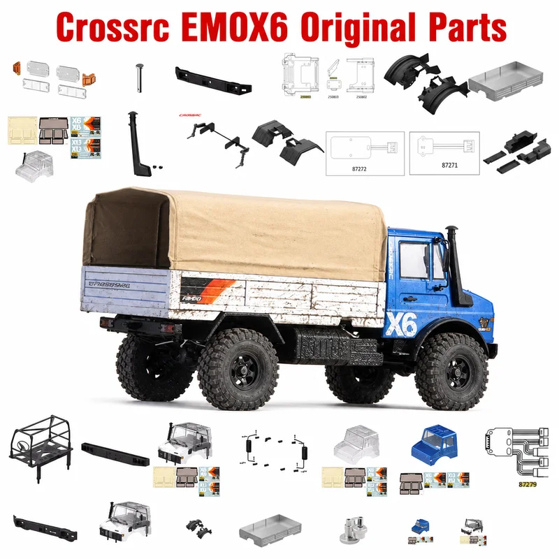 Crossrc EMOoX6 XL3 Original Accessories, Car Shell Decoration, Servo Motor Bracket, Light Panel, Front Bumper, Anti Roll Bar