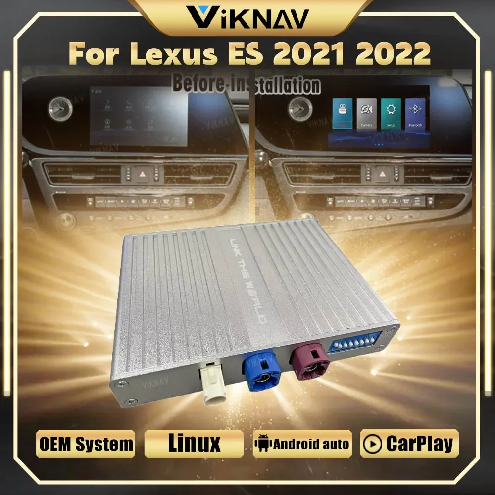 Viknav Linux Interface Decoding Box For Lexus ES 2021 2022 Wireless Apple CarPlay Android Auto Upgrade Decoder Box