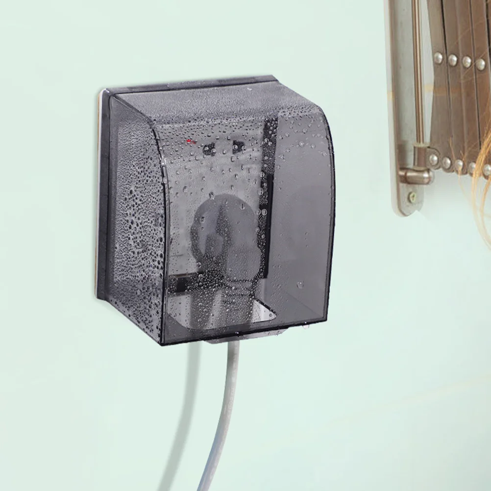 

Adhesive Waterproof Socket Protective Cover Outlet Covers Holder Air Bathroom Black