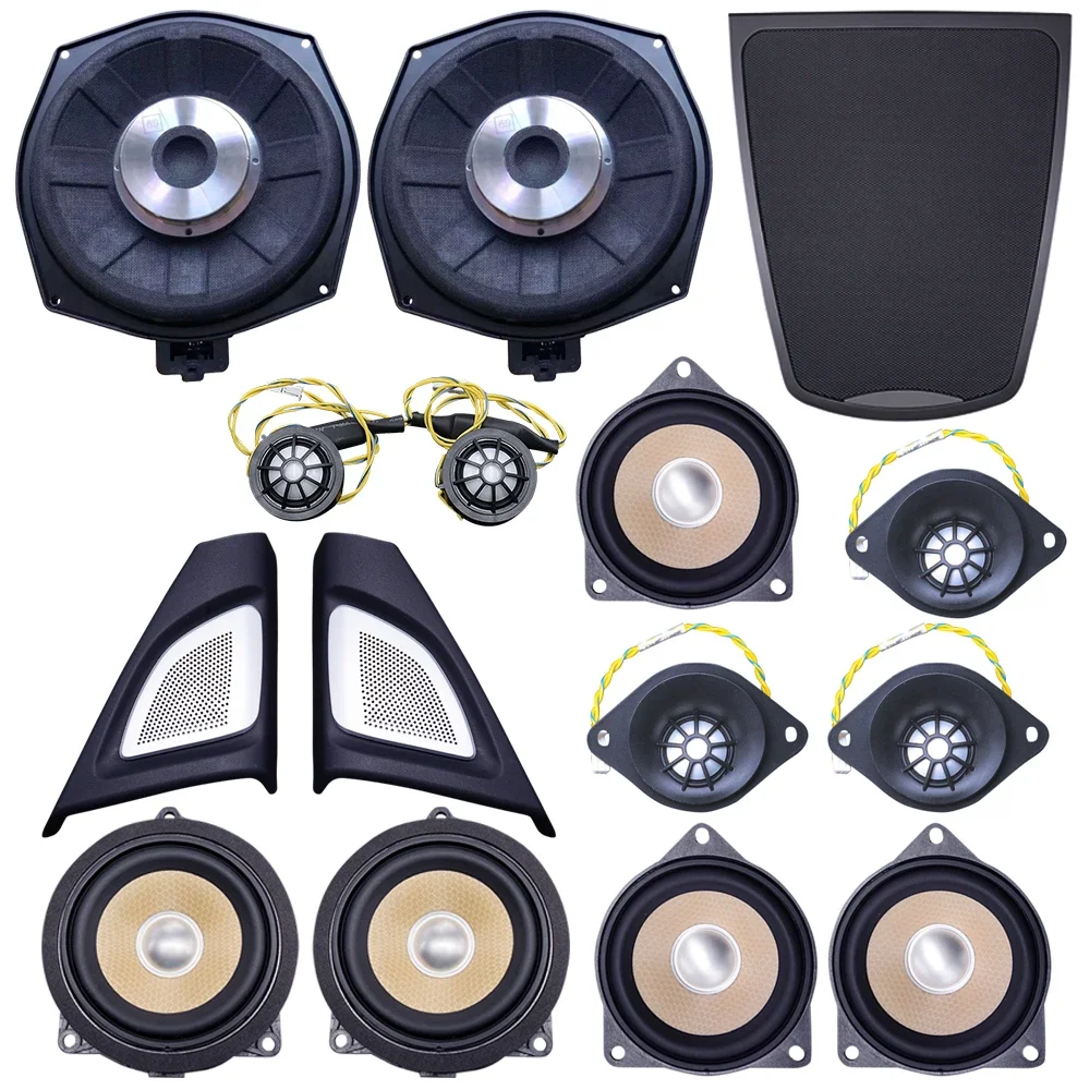 Speaker upgrade Kit For BMW F10 F11 5 Series car door audio Tweeter Midrange Loudspeaker Subwoofer Bass Full Range HiFi Speakers