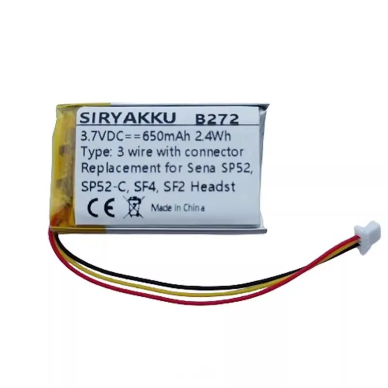 New Replacement Battery 3.7V 650mAh For Sena SP52 SP52-C SF4 SF2 SF2-02 S7A-SP52 Motorcycle Bluetooth Headset Helmet Intercom