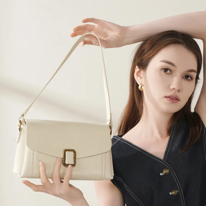 

Light Luxury Leather Maillard Portable Leather Women's Bag Niche Premium Sense Shoulder Crossbody Bag Women's Commuter Bag