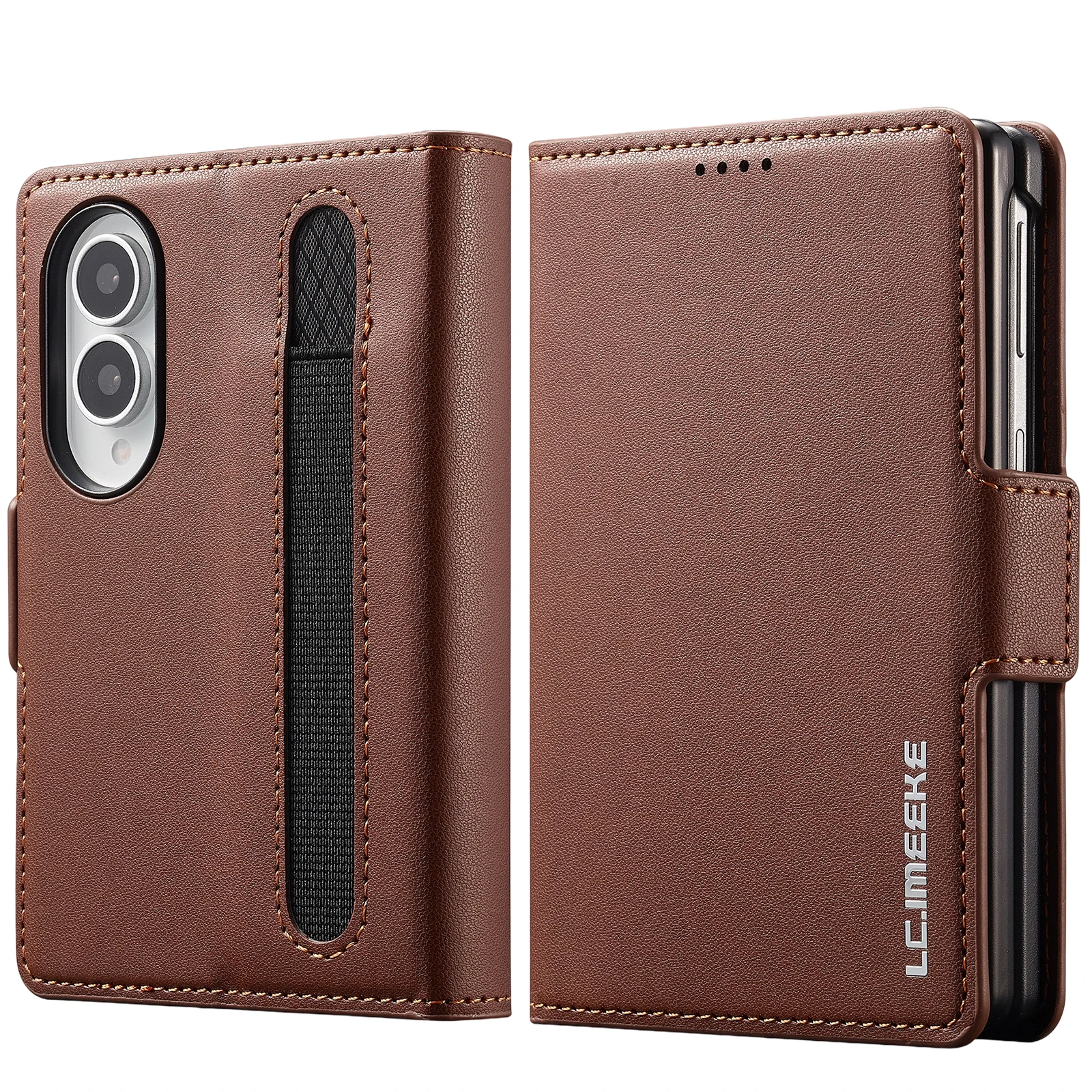 For Samsung Galaxy Z Fold 8 5G Wide Case Luxury Leather Flip Wallet Card Slot  With Pen Holder Shockproof Back Cover Accessories