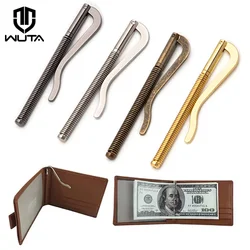 WUTA 1Pc Spring Money Clips Bar Slim Wallet Ticket Clip Brass+Steel DIY Leather Craft Open Coil Cash Holder Clamp Akcesoria