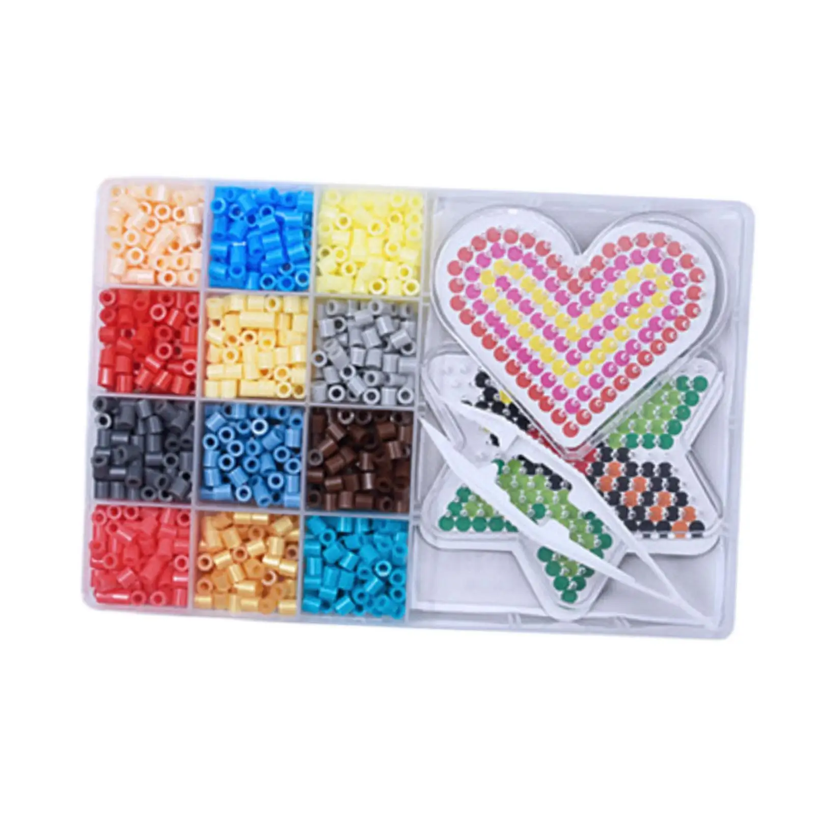 Fuse Beads Creative Melty Beads Puzzle Toys with Storage Box 12 Colors Melting Beads for Craft Making Kids Adults Children Gift