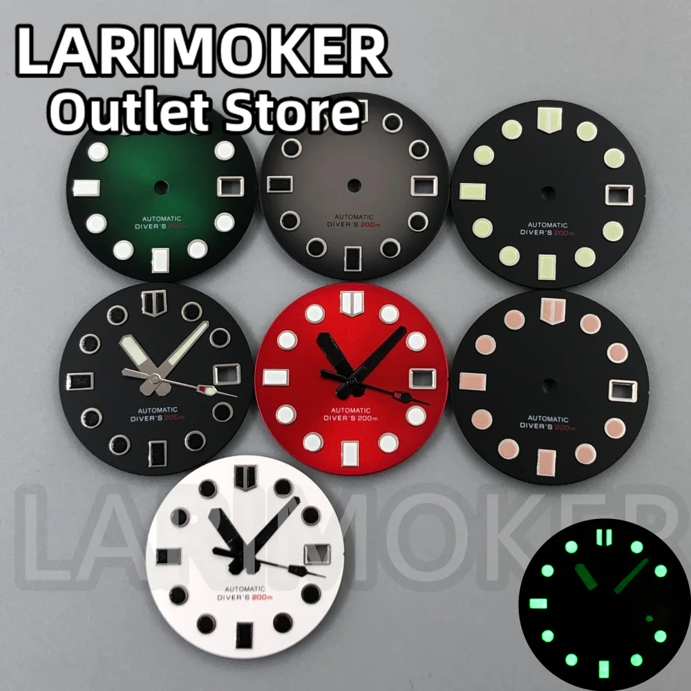 LARIMOKER quadrante da 29 mm quadrante rosso verde Sunburst adatto al movimento NH35 PT5000 per set di accessori per orologi da uomo