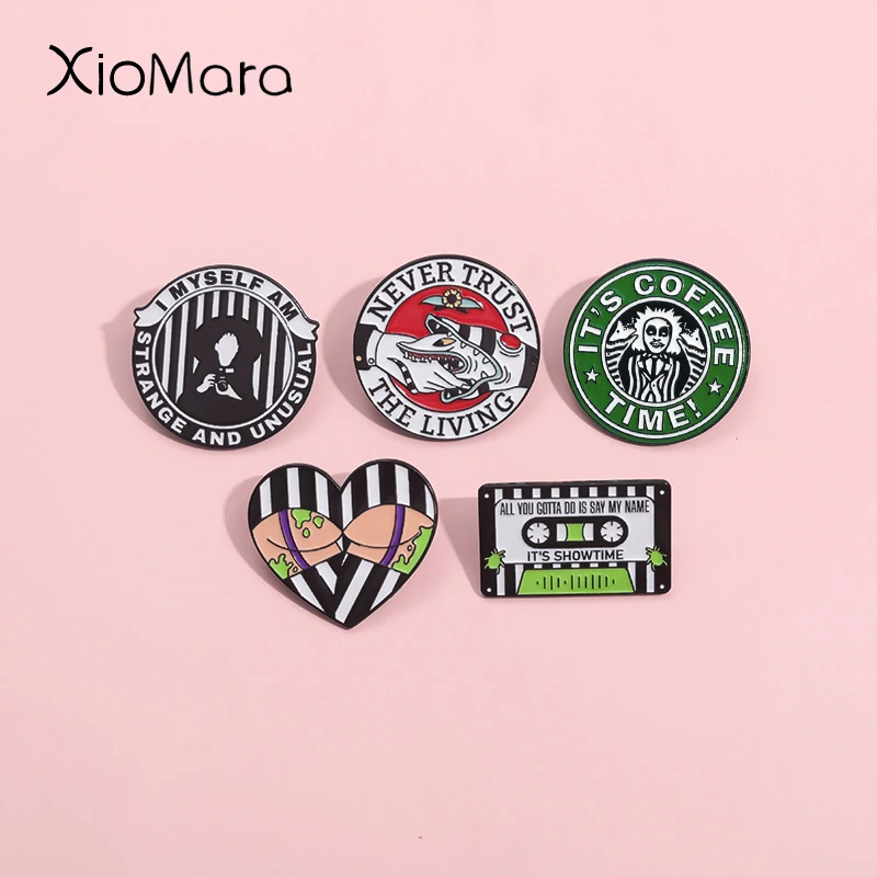 

80'S Classic TV Series Retro Enamel Pins All You Gotta Do Is Say My Name Brooch Lapel Badges Halloween Jewelry Gift For Friends