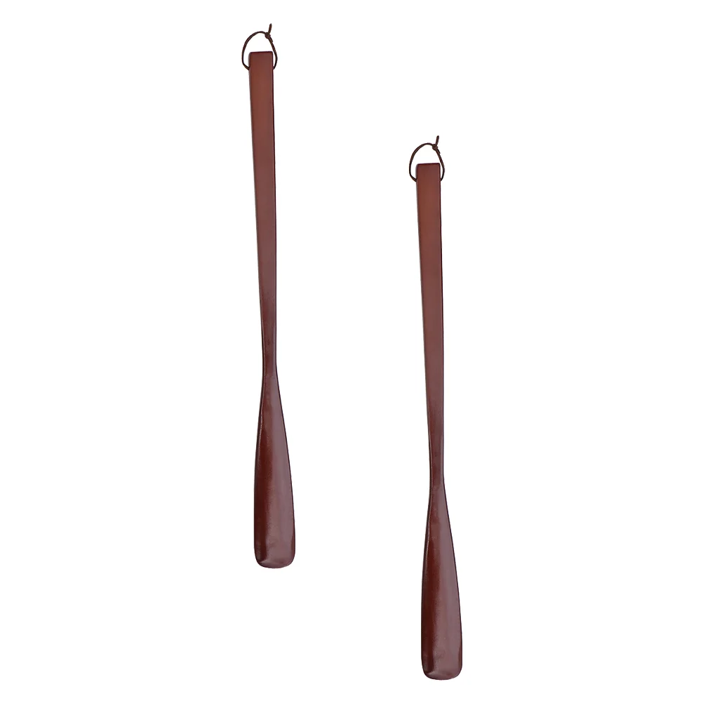 2 PCS Shoehorn Trainers Travel Stretcher Convenient Lifter Wooden Shoehorns for Pregnant Women Elder