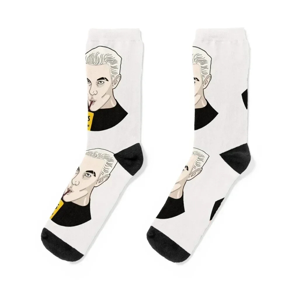 Spike Kiss the Librarian BtVS Socks valentine gift ideas colored loose aesthetic Socks Female Men's