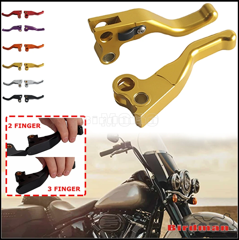 

CNC Edge Cut Brake Clutch Levers Hand Control For Harley Touring Sportster 883 1100 1200 Softail Dyna 1982-95 2/3 Finger Levers