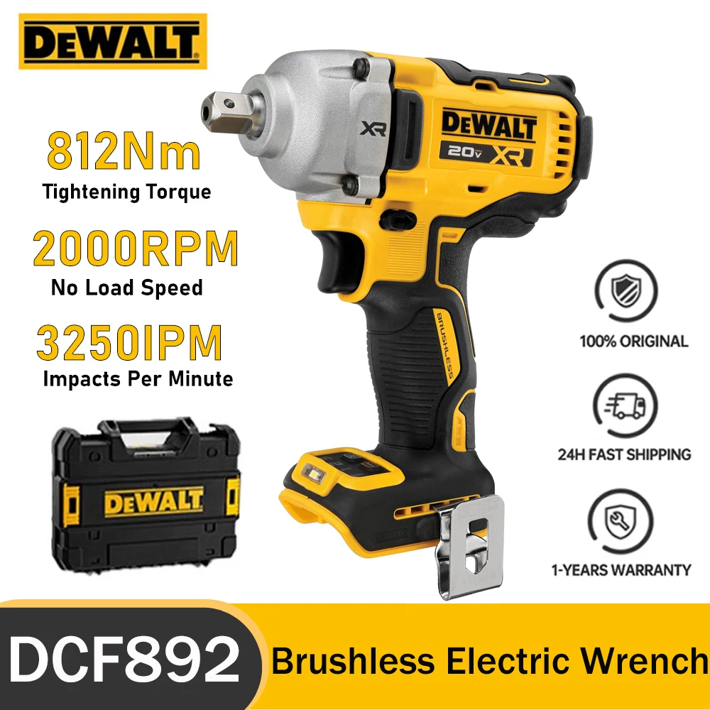 

DEWALT DCF892 20V Brushless Cordless Electric Wrench 1/2" Compact Three Speed Adjustment 812NM High Torque Power Tools Body Only