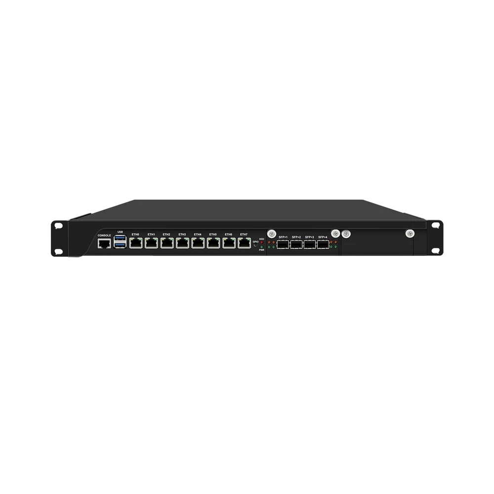 HUNSN 1U Firewall Appliance,PFSense,Mikrotik,I3/I5/I7/I9,RJ67,OPNsense,VPN,Network Security Hardware,C246,8LAN,4xSFP+ 10GbE X710